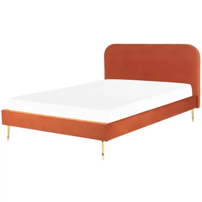 Beliani Polsterbett Orange 160x200 cm