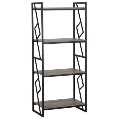 Beliani Regal Dunkelbraun 64x143x40 cm