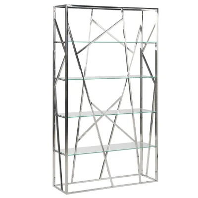 Beliani Regal Silber 100x175x30 cm