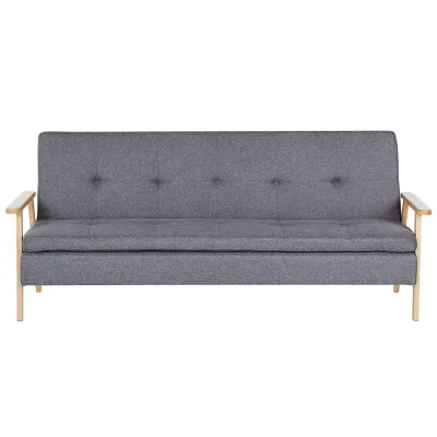Beliani Schlafsofa Grau 204x84x85 cm