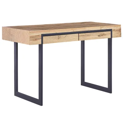 Beliani Schreibtisch Hellgrau 72x76x120 cm