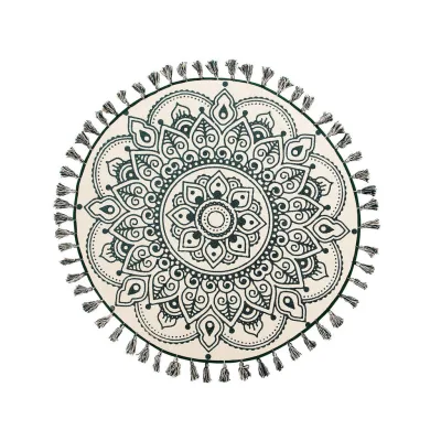 Beliani Vintage-Teppich Grün 120x120 cm