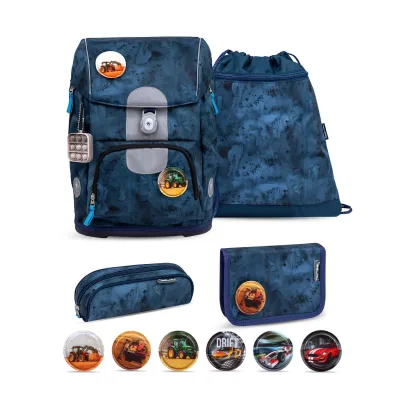 Belmil Rucksack Motion ergonomisches Schulranzen Set 5-teilig Blue Splash