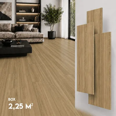 Berti Graf Klick Hart Vinylboden, Wasserfest, Bodenbeläge, 4mm SPC + 1mm Unterlage, Box 2,25 m² Namur Nutmeg