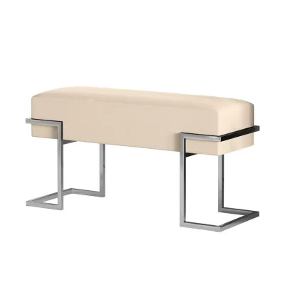 Bettso Polsterbank Beige, Chrom 100x42x34 cm