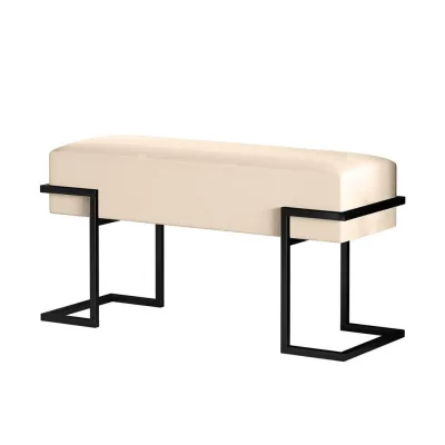 Bettso Polsterbank Creme, Schwarz 80x42x34 cm