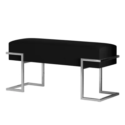 Bettso Polsterbank Schwarz, Chrom 100x42x34 cm