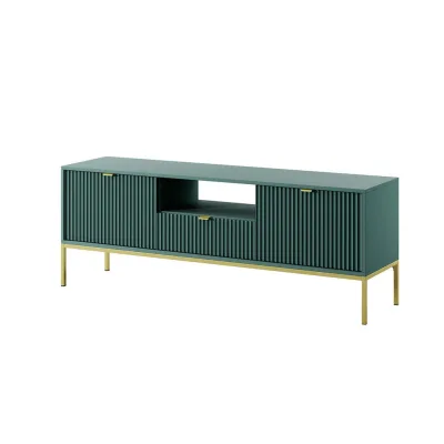 Bettso Tv-Schrank Grün, Gold 154x56x39 cm