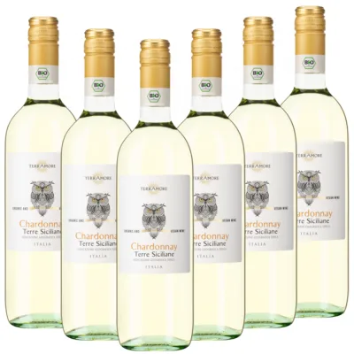 Bio-Chardonnay Terre Siciliane IGT "TerrAmore" Italien  trocken - 6er Karton