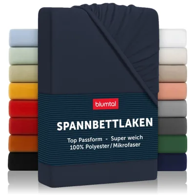 Blumtal Spannbettlaken Dunkelblau 90x190 cm