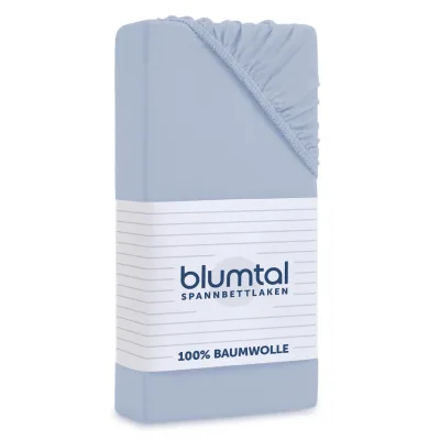 Blumtal Spannbettlaken Hellblau 140x200 cm