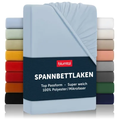 Blumtal Spannbettlaken Hellblau 160x200 cm