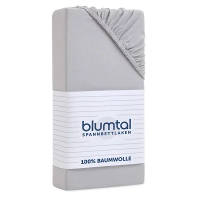Blumtal Spannbettlaken Hellgrau 160x200 cm