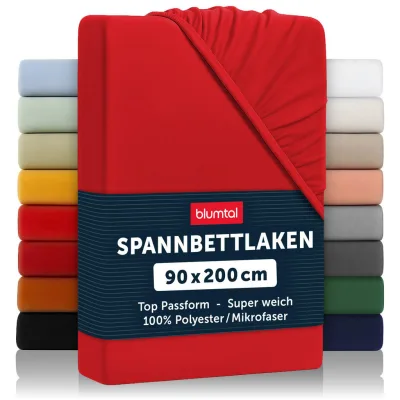 Blumtal Spannbettlaken Rot 90x200 cm