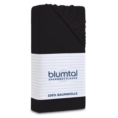 Blumtal Spannbettlaken Schwarz 90x190 cm