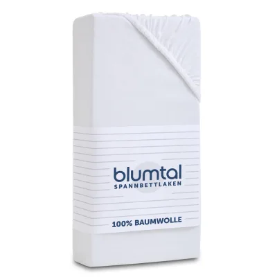 Blumtal Spannbettlaken Weiß 80x180 cm