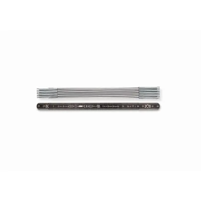 BMI Aluminiumgliedermaßstab, 1 m, Gliederstärke 1,4 mm, Maßstab, Teilung silber