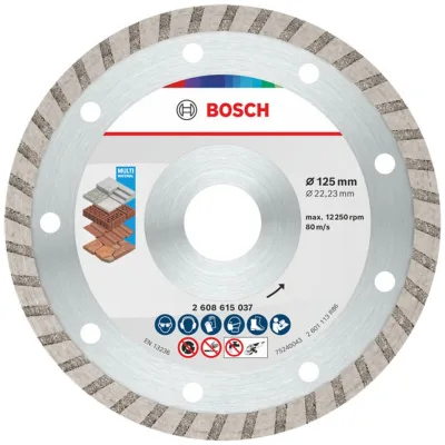 Bosch Multi Material Turbo Diamond Trennscheibe, 125 x 22.23 x 7 mm, 10 Stk.