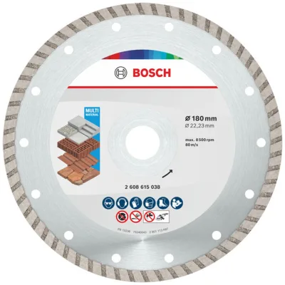 Bosch Multi Material Turbo Diamond Trennscheibe, 180 x 22.23 x 7 mm, 10 Stk.