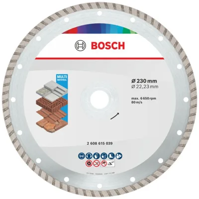 Bosch Multi Material Turbo Diamond Trennscheibe, 230 x 22.23 x 7 mm, 10 Stk.