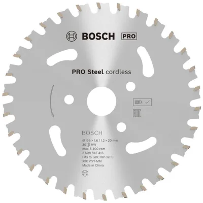 Bosch PRO Steel Kreissägeblatt 136 x 1,6/1,1 x 20, für Armierungsschneider
