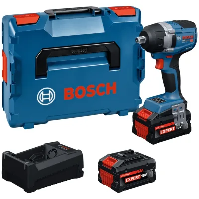 Bosch Professional Bosch Akku-Drehschlagschrauber GDS18V-750, incl. 2x Akku EXBA, Schnellladegerät, L-BOXX