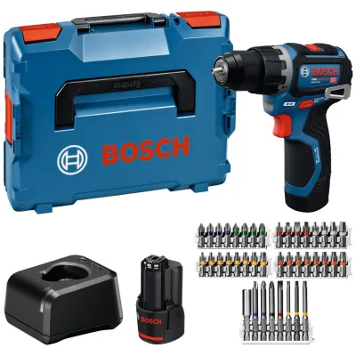 Bosch Professional Bosch Akku-Schlagbohrschrauber GSB12V-32, incl. 2x Akku GBA 2 Ah, Ladegerät, Zubehör, L-BOXX