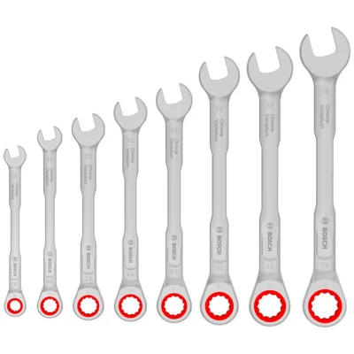 Bosch Ratschen-Ring-Maulschlüssel-Set, 8-19 mm, 8-tlg.