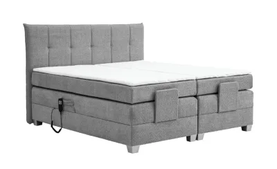 Boxspringbett BERN 180x200 cm mit Motor grau Coral 75