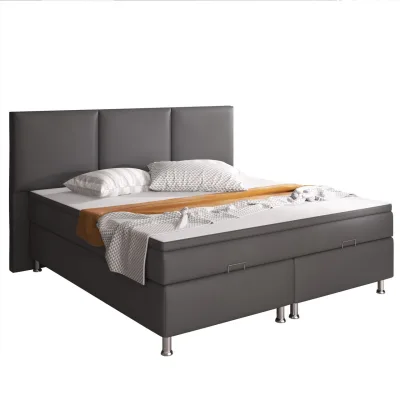 Boxspringbett Oslo mit Bettkasten 180x200 cm Kunstleder Anthrazit