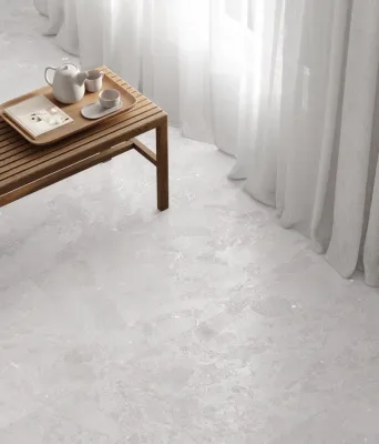 BOXTEC Bodenfliese Wandfliese Dekofliese Aurora White 60x60 cm