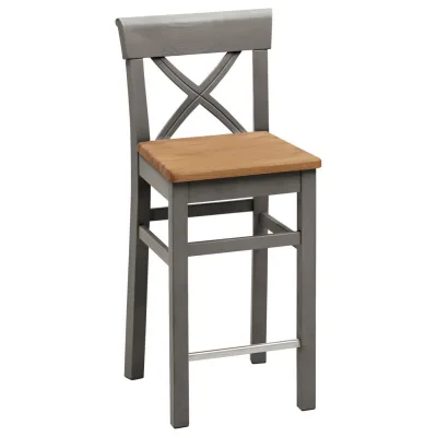 Boxxx Barhocker Grau, Laugenfarbig 43.5x96x44 cm
