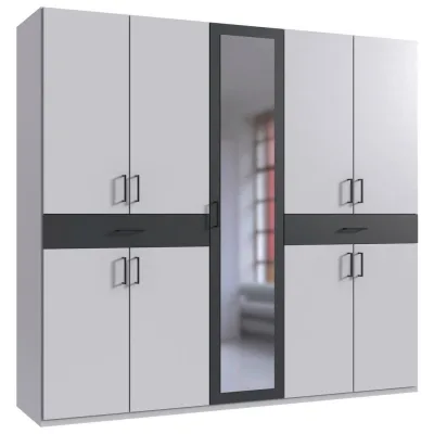 Boxxx Drehtürenschrank Graphit, Weiß 225x208x58 cm