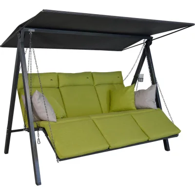 Boxxx Hollywoodschaukel Grau, Grün, Limette 210x160x145 cm