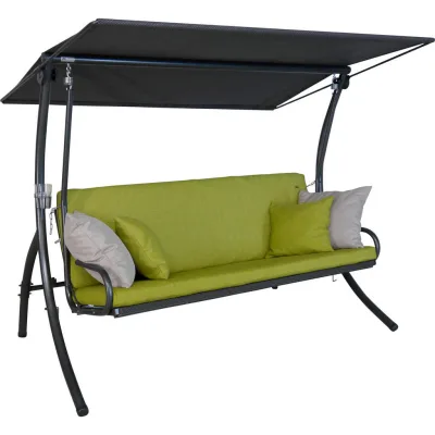 Boxxx Hollywoodschaukel Grau, Limette 210x160x145 cm