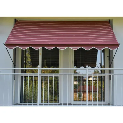 Boxxx Klemmmarkise Creme, Bordeaux 200x225-275x150 cm