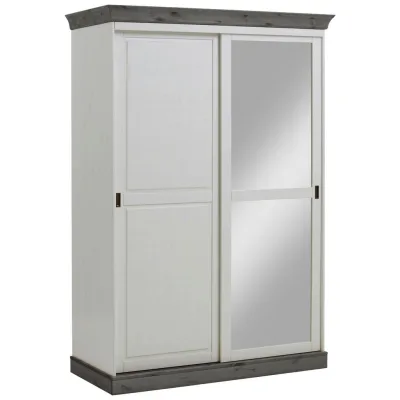 Boxxx Schiebetürenschrank Grau, Weiß 150x220x69 cm