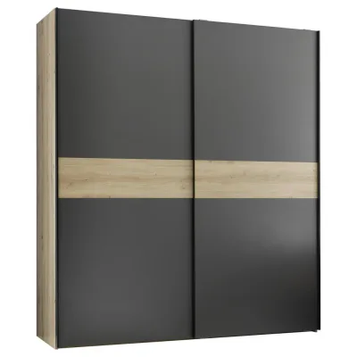 Boxxx Schwebetürenschrank Graphit, Eiche Artisan 170x195x57.5 cm
