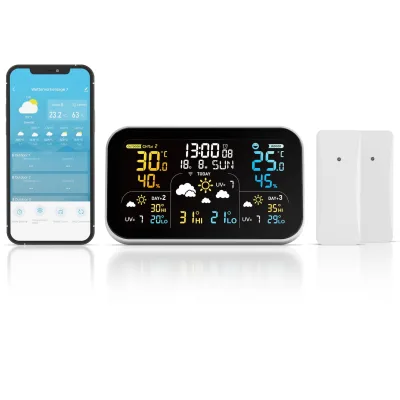 Brandson, Funk Wetterstation mit Wlan & Farbdisplay, App & 2 Außensensoren, nan