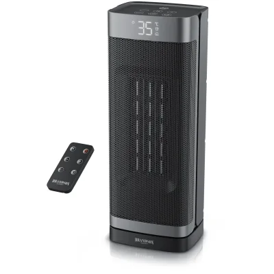 Brandson Keramikheizlüfter 2000 W, Fernbedienung, ECO-Modus, Thermostat, Timer und 70°-Oszillation, schwarz matt