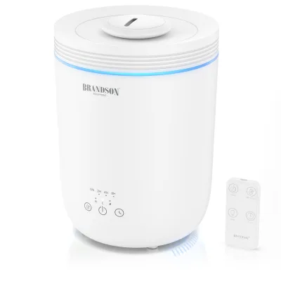 Brandson Luftbefeuchter Aroma Diffuser 2,2 L mit RGB Stimmungslicht, 3 Nebelstufen, sehr leise, 2.2 l Wassertank, Timer, Fernbedienung, für Wohnzimmer, Kinderzimmer und Schlafzimmer