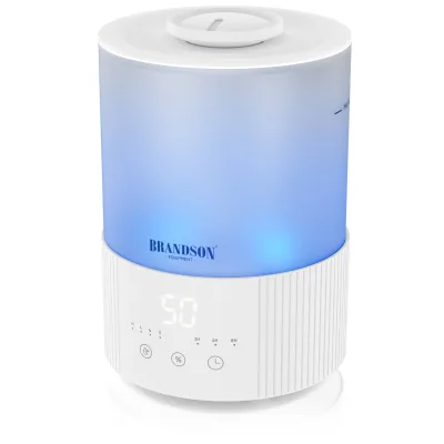 Brandson Luftbefeuchter Aroma Diffuser 2,5 L mit RGB Stimmungslicht, 2 Nebelstufen, sehr leise, 2.5 l Wassertank, Timer, Fernbedienung, für Wohnzimmer, Kinderzimmer und Schlafzimmer
