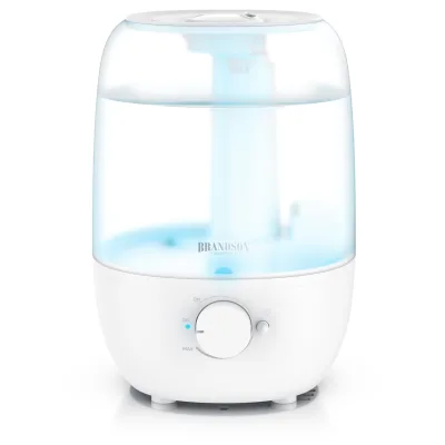 Brandson Luftbefeuchter mit Drehregler für stufenlose Nebeleinstellung, 2000 ml Wassertank, 2.0 l Wassertank, LED Licht Farbwechsel 7 Farben, automatische Abschaltung, leise