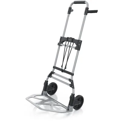 Brandson Sackkarre Transportkarre klappbar mit 150 kg Last Vollgummireifen & Expanderseil, (1-St), Aluminium, Anti-Rutsch-Kerben