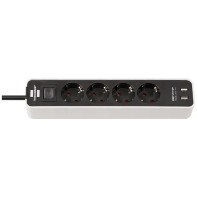 brennenstuhl® Steckdosenleiste Ecolor 2 USB Ports