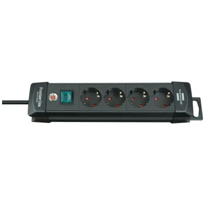 brennenstuhl® Steckdosenleiste Premium-Line 4 Steckdosen schwarz