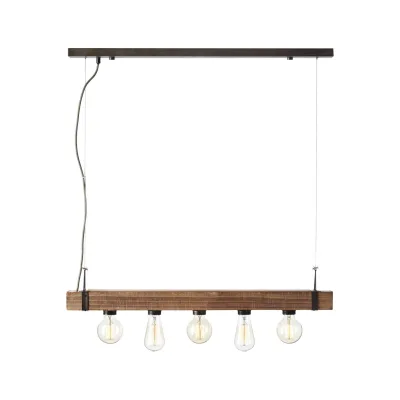 BRILLIANT Lampe Woodhill Pendelleuchte 5flg antik/schwarz   5x A60, E27, 30W, g.f. Normallampen n. ent.   In der Höhe einstellbar   Für LED-Leuchtmittel geeignet