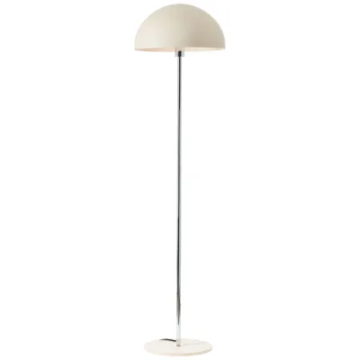 Brilliant Lillian Moderne Stehleuchte mit beigem Schirm, verchromtem Gestell und Travert