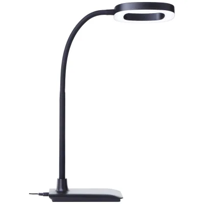 BRILLIANT Schreibtischlampe Maskat LED-Schreibtischleuchte, 43cm, 880lm, 5000K, dimmbar, Flexarm, schwarz