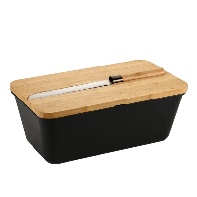 KESPER Brotbox, schwarz, mit Messer